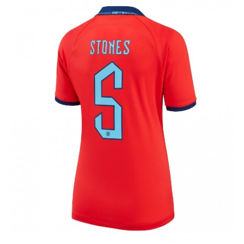 Fotbalové Dres Anglie John Stones #5 Dámské Venkovní MS 2022 Krátký Rukáv